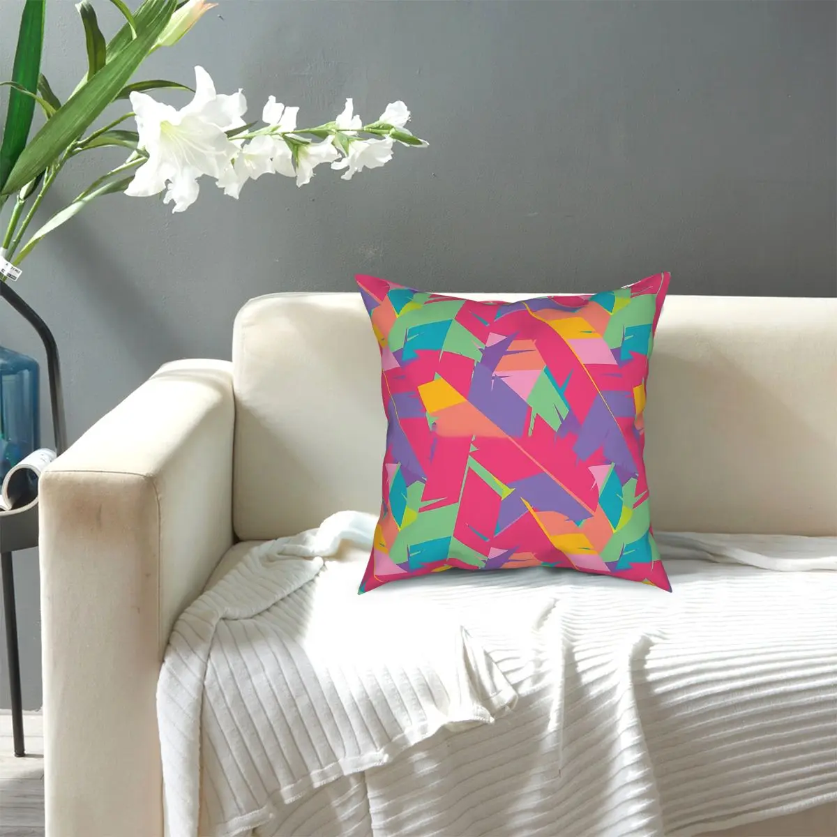 

Decorative Boho Abstract Decorative Feathers Throw Pillow Cover Polyester Throw Pillow Awesome Pillowcover Home Decor