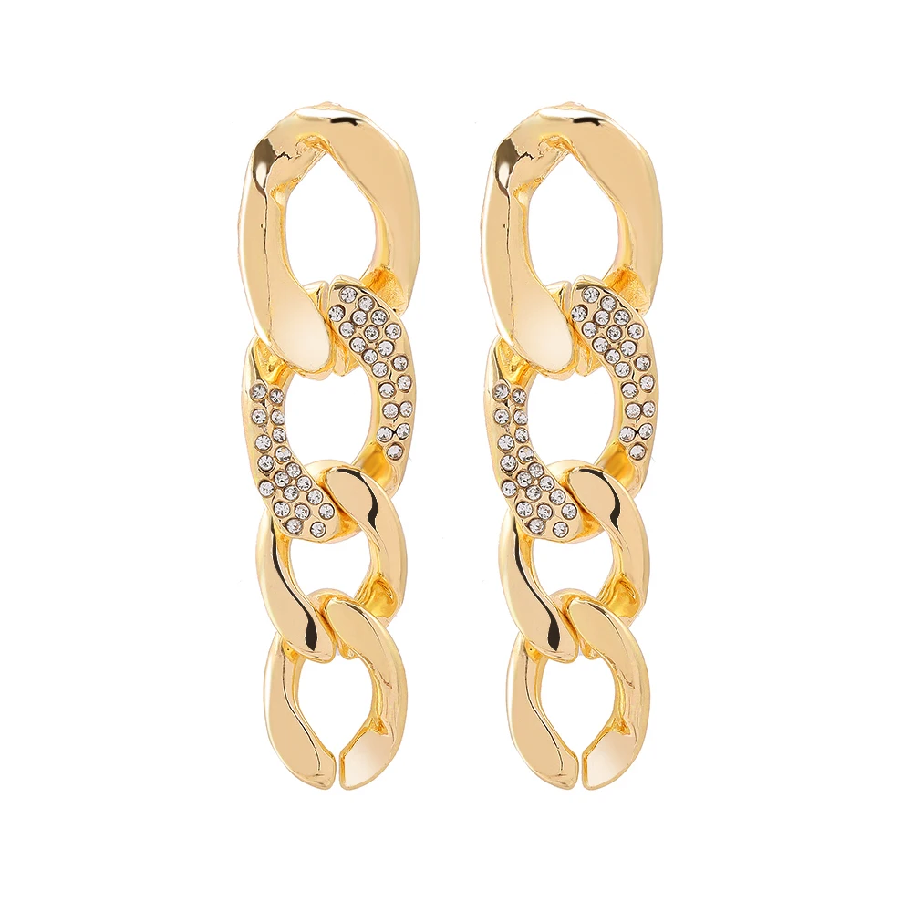 Классические длинные висячие серьги золотого цвета на цепочке для женщин модные