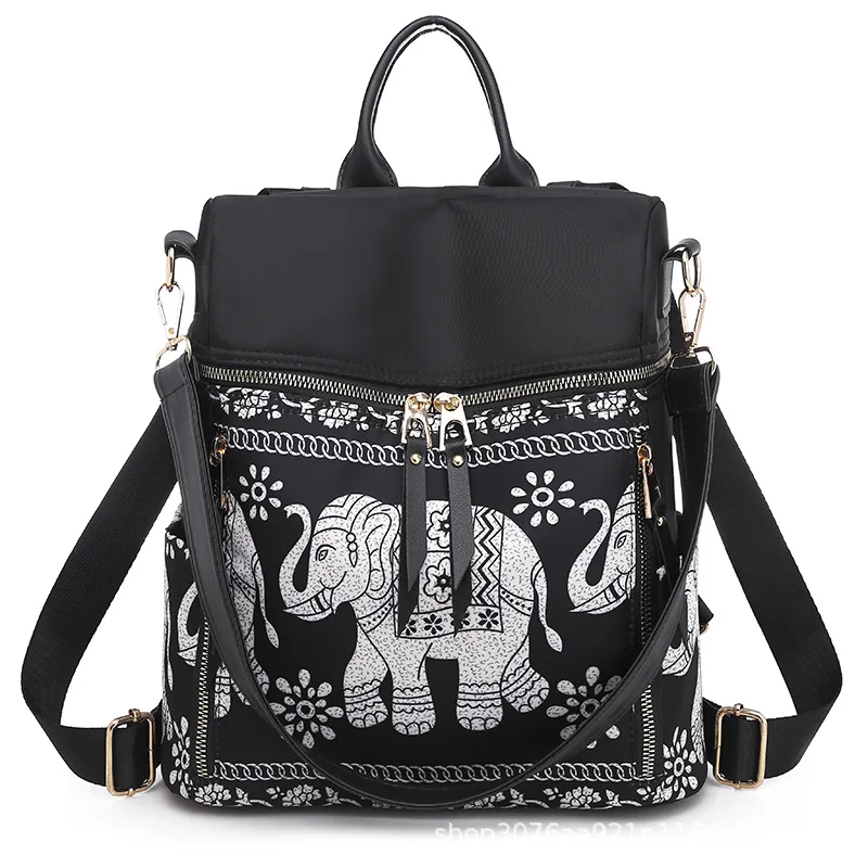 

New women's fashion national wind backpack Oxford cloth leisure packages