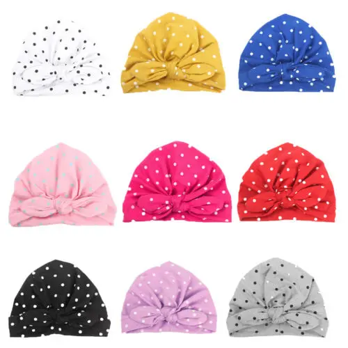 Хлопковые полосатые шапочки с бантом для новорожденных девочек шапка маленьких