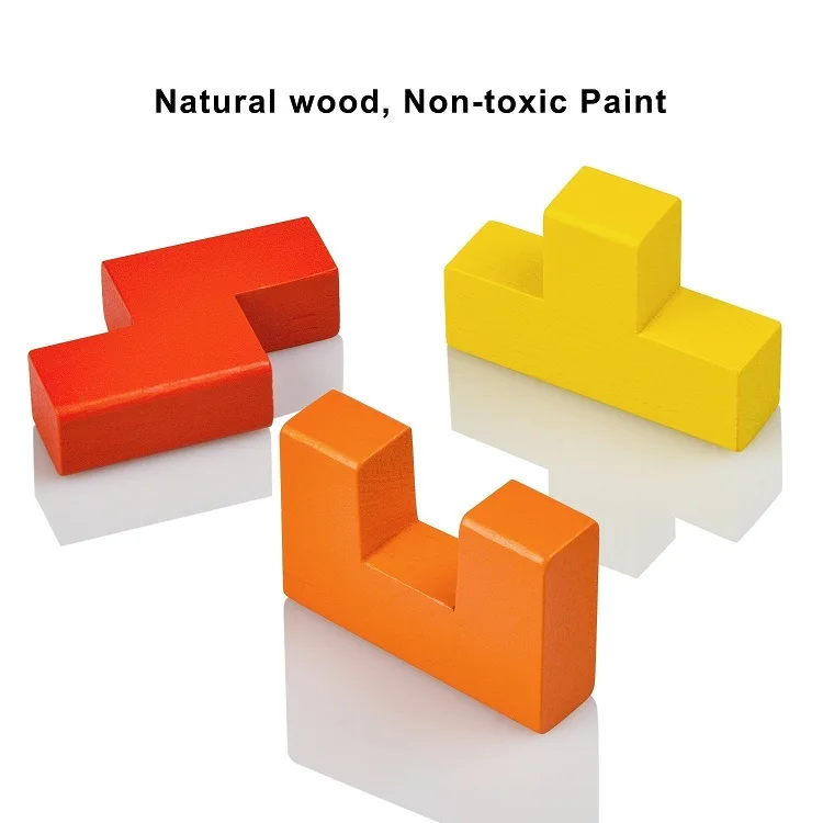 3D Colorf Деревянные Пазлы настольные Игрушки Tangram головоломка Пазлы для детей тетрис игра Развивающие игрушки для малышей деревянный подарок
