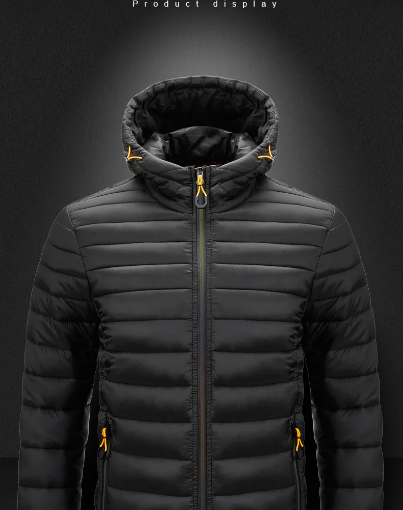 

2021 full season super lightweight cotton coat windproof breathable warm lightweight coat large men's hooded coat