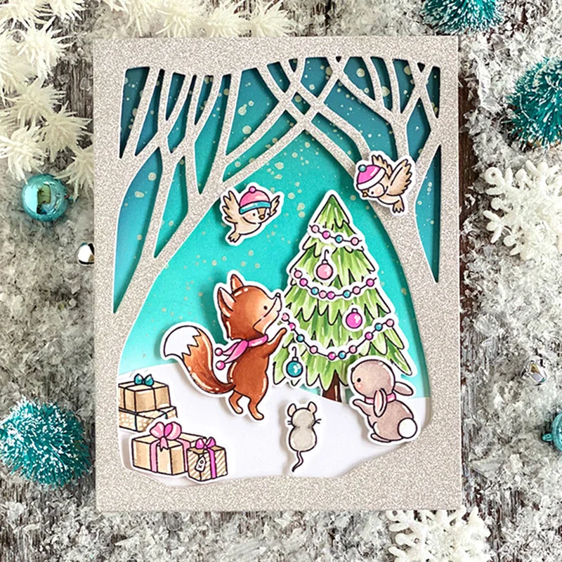 Winter Woods Overlay Frame Metal Cutting Dies for DIY Scrapbooking Photo Album Decorative Embossing Paper Card Crafts Die 2019 | Дом и сад