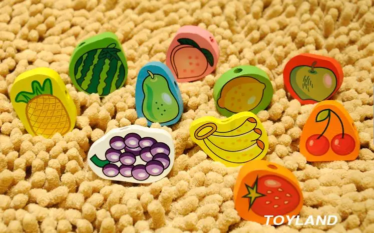 Бесплатная доставка дерево 50 шт. конструктор в форме фруктов/струнные бусины