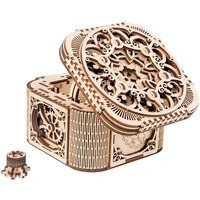 laser cutting 3d assembled creative diy puzzle wooden mechanical transmission antique jewelry box model toy gift 3d puzzle metal