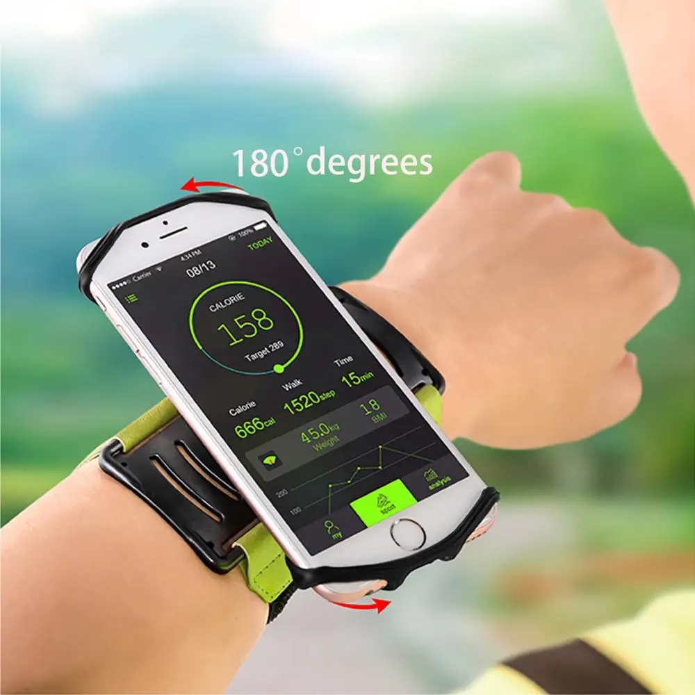 Поворотная сумка для бега мужчин и женщин повязки на руку сенсорного экрана