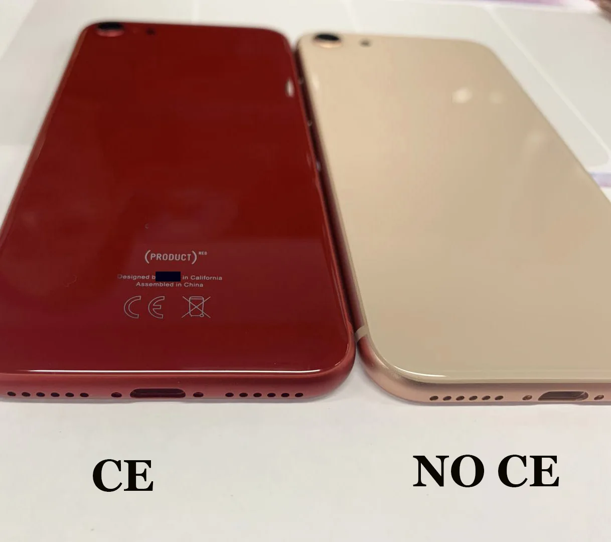 

CE Red Black Back For iPhone 6s Housing up to 8 Style with logo Glass Rear Cover with Side Keys like 8 White Gold free tools