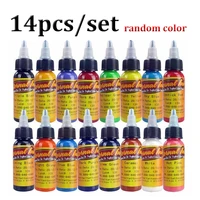 14pcsset 30ml 1oz tattoo inks colors permanent makeup tattoo pigment inks set for body tattoo art kit each colors fast delivery