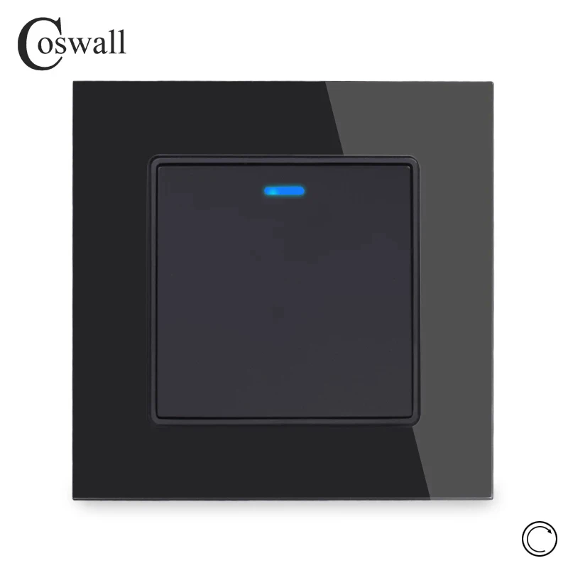 Стеклянная панель Coswall 1/2/3/4 клавиши 1 канал импульсный переключатель сброса