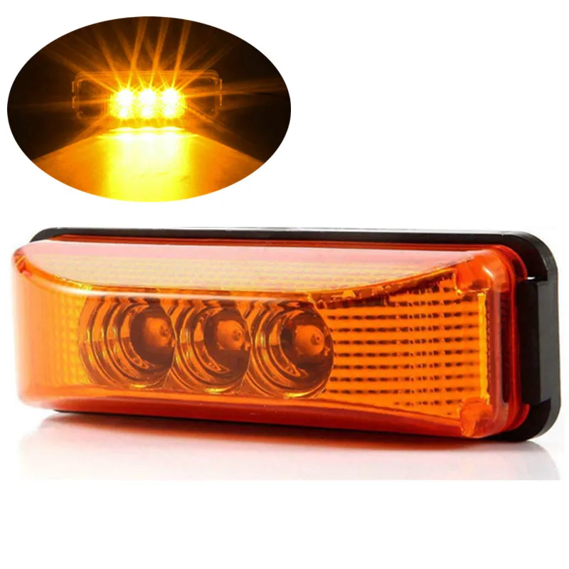 

1PCS 3 LED Side Marker Light Indicator Lamp Bus Truck Trailer Lorry Caravan 12V RV Pickup Trailer Truck Fender Rear Light