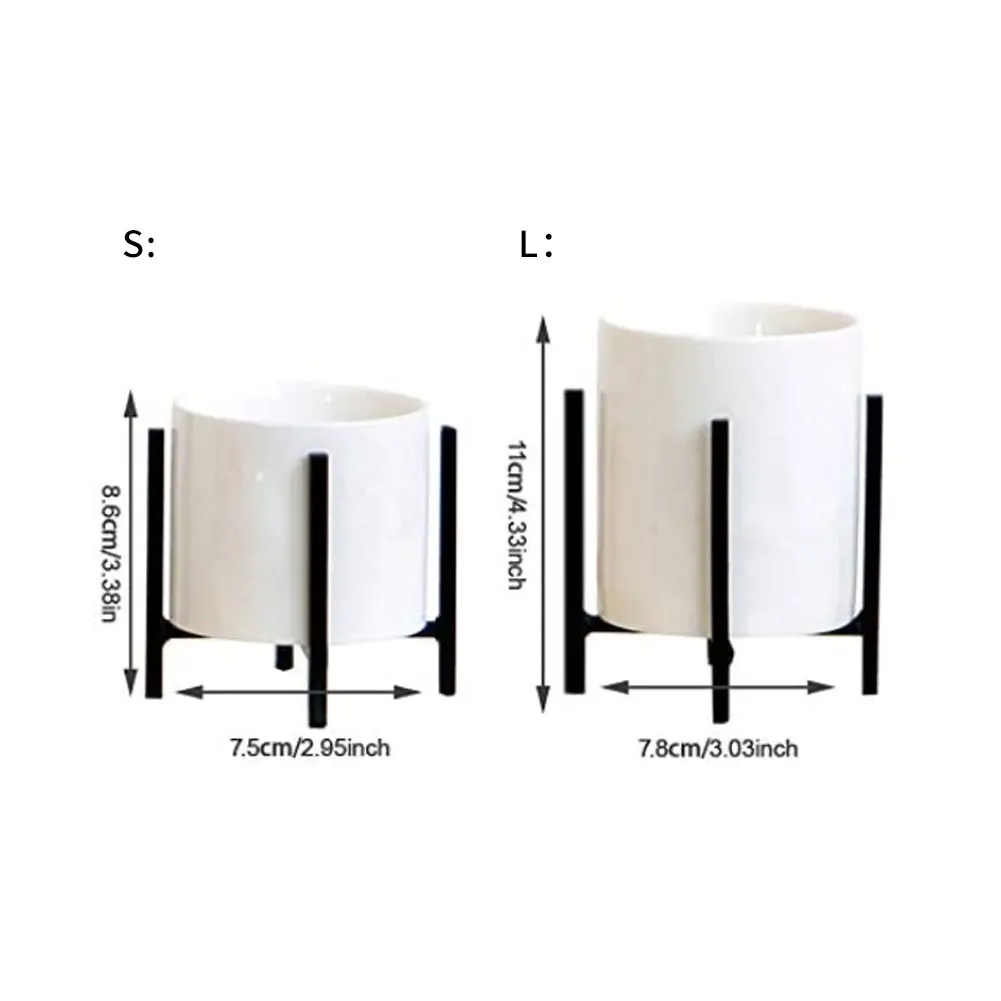 

2PCS Ceramic Pen Holder Stand Make Up Brush Organizer With Stable Metal Frame Support Desktop Organizer Accessories Holder