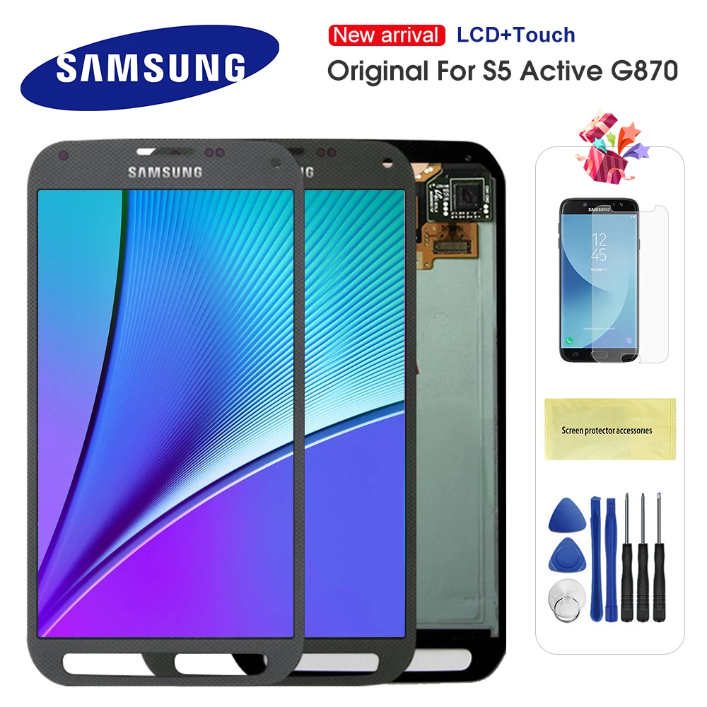100% Оригинальный ЖК дисплей для Samsung Galaxy S5 Active G870 с сенсорным экраном и