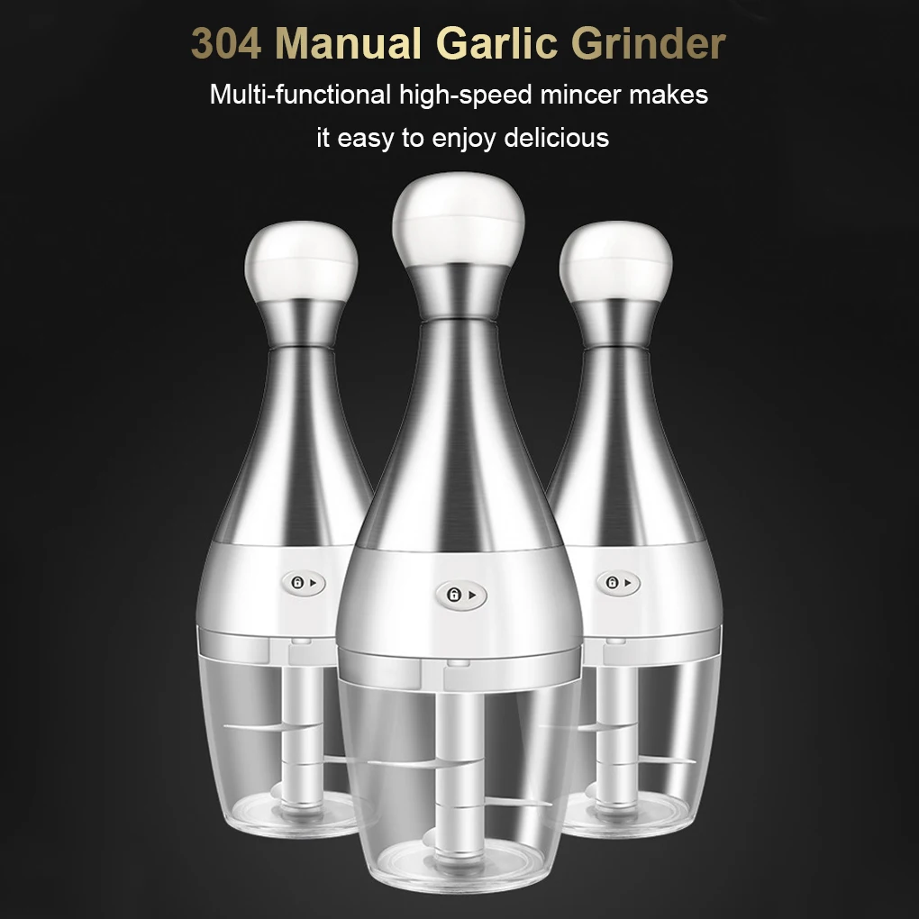 

Manual Garlic Chopper Onion Mincer Stainless Steel Anti-skid Slicing Tool Slicer Kitchen Accessory Shredder Supply
