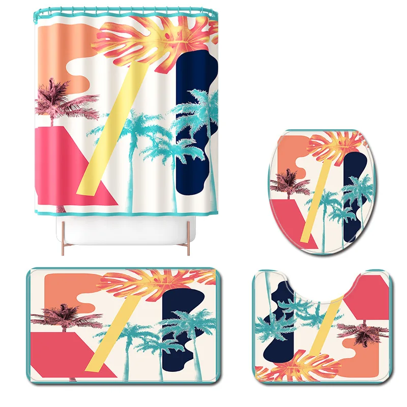 Домашний декор ковер для ванной коврик и набор водонепроницаемых занавесок душа