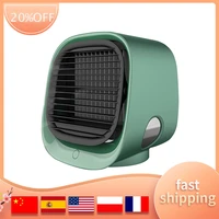 portable air conditioner cooler fan with night light 3 gear speed super quiet purifier mist cooling desk fan with built in tray