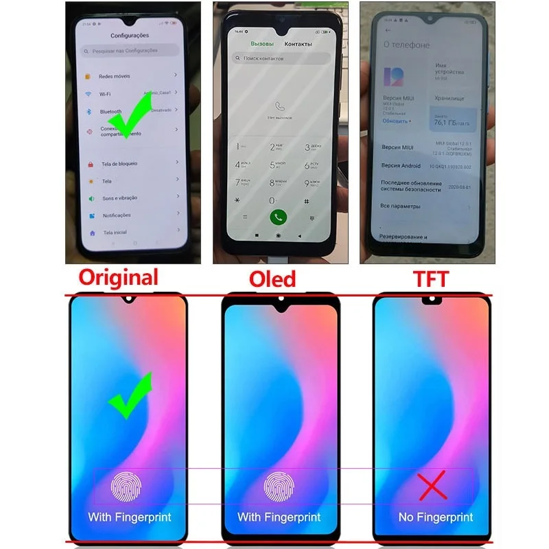 ЖК-дисплей Amoled для Xiaomi Mi 9 SE сменный сенсорный экран с 10 отпечатками пальцев Mi9 9SE