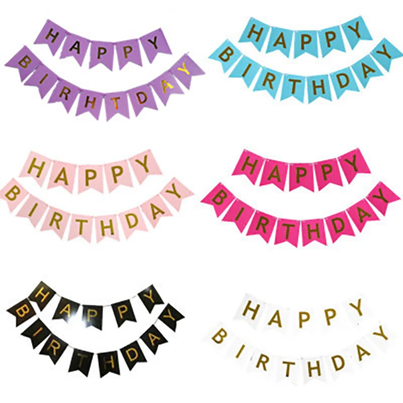 Баннер на день рождения бумажные флажки гирлянда баннеры декор для маленьких