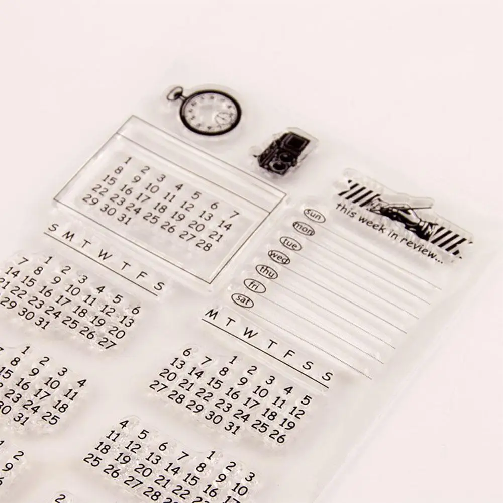 10x15cm 3D Perpetual Calendar Transparent Sticker For Kids DIY Diary Stationery Notebook Decorative T9011 | Канцтовары для офиса и