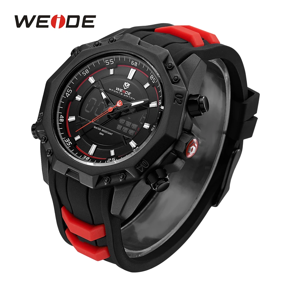 WEIDE Модные мужские спортивные часы силиконовый ремешок автоматические