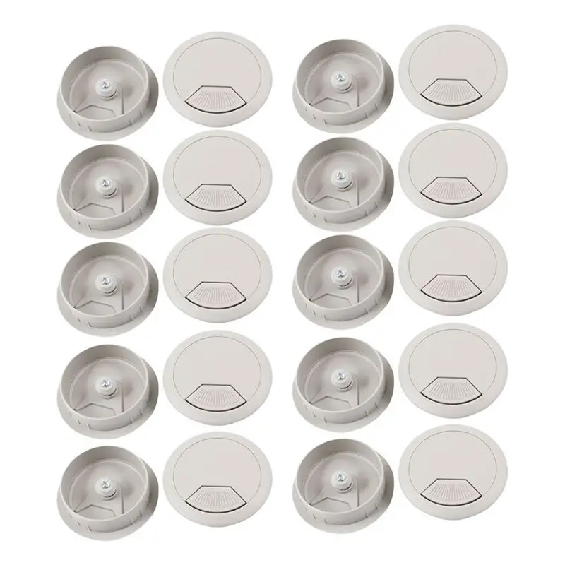 Стол для компьютера серый пластик 50 мм Диаметр втулка кабеля отверстие крышка 20