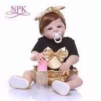 22 reborn baby dolls full vinyl silicone newborn girl bath toddler golden boy girl toys for kids baby doll toy