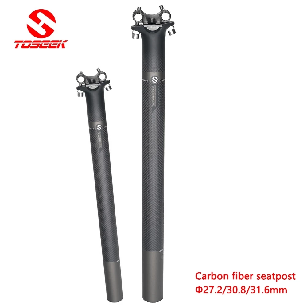 

TOSEEK ultralight T800 carbon fiber bicycle seatpost bike seat tube Matte 27.2/30.8/31.6mm mountain bike road bicycle seatpost