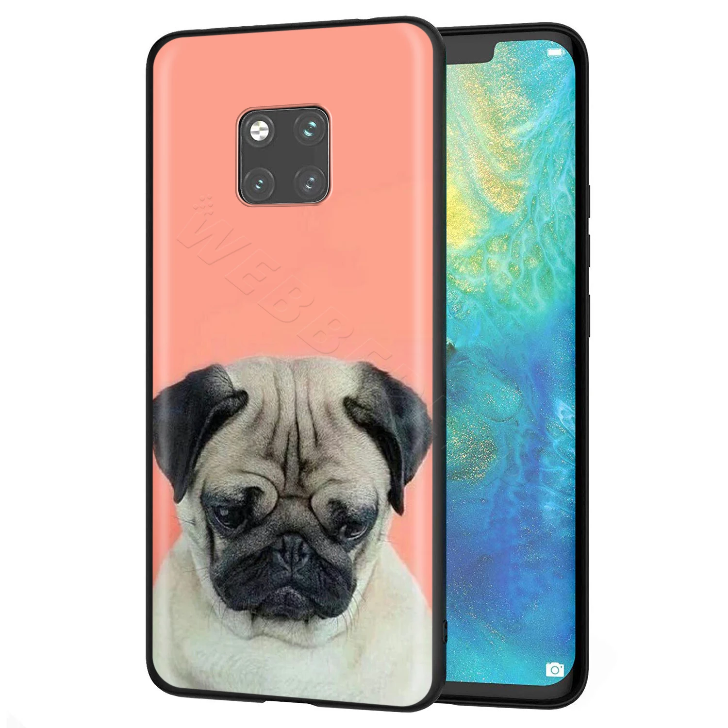 Webbedepp милый чехол с изображением мопса для Huawei Honor 6A 7A 7C 7X 8 8X 8C 9 9X 10 20 Lite Pro Note