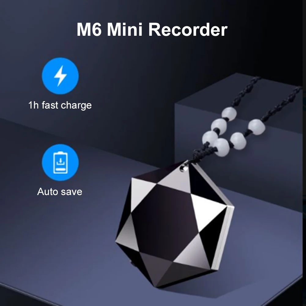 

Портативный смарт-диктофон M6, подвесной мини-диктофон с одной кнопкой, MP3 плеер, смарт-устройство записи голоса