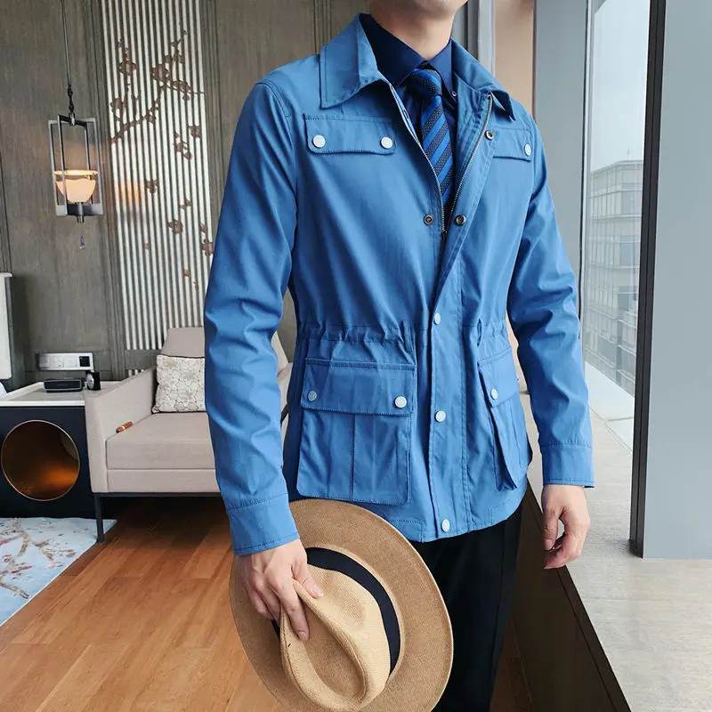 

3 однотонных цвета, черный Тренч, Мужская одежда, Chaquetas Hombre, британский джентльмен, простая повседневная куртка, модное пальто