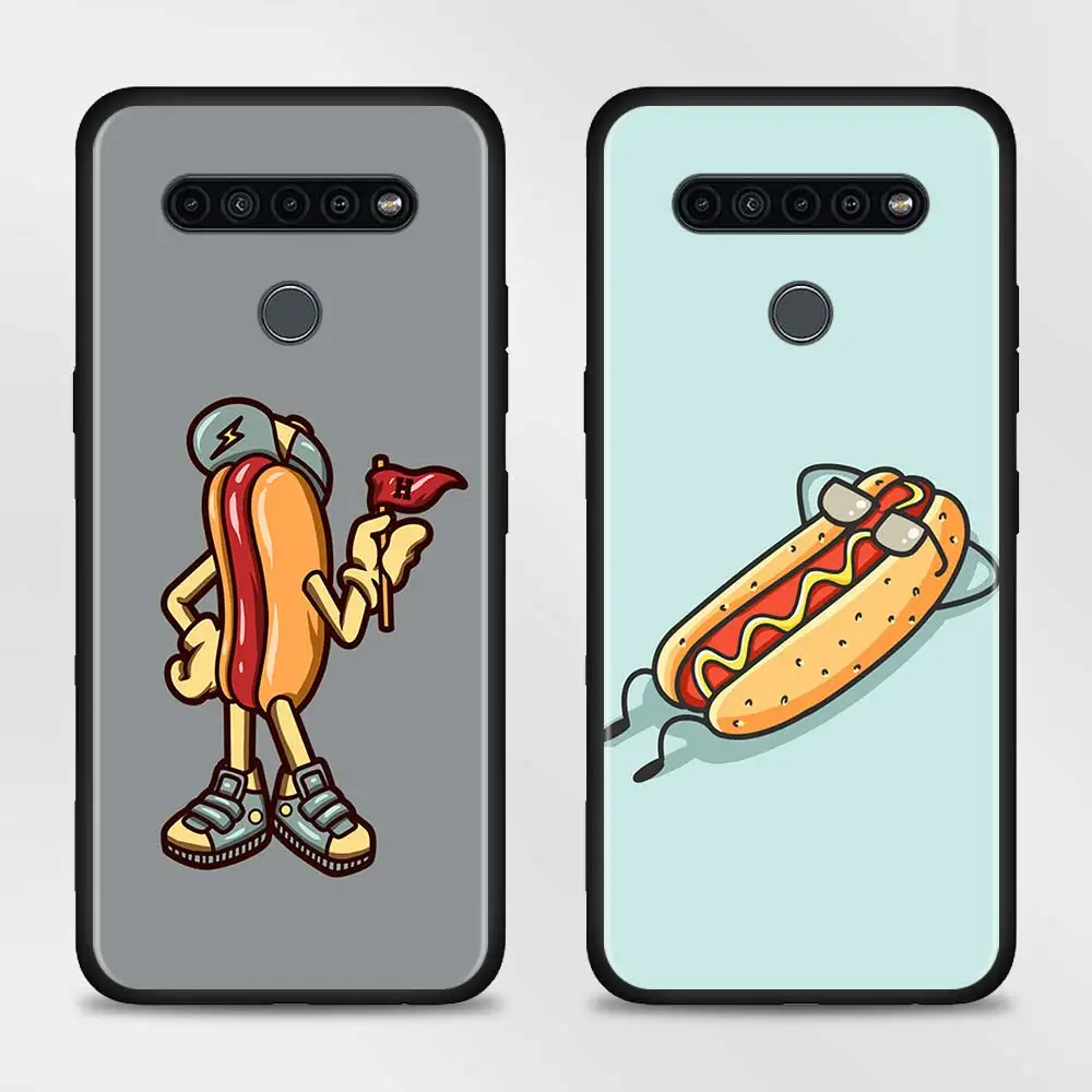 

Dessert Cartoon Sushi Phone Case for LG K40 K40s K41s K50s K51s K71 K52 K42 K31 G6 G7 G8 ThinQ Q70 Cover Soft Black Shell