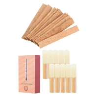 box of 10pcs b clarinet reeds traditional reeds strength 2 5 with 10x bb clarinet neck joint cork sheet natural cork clarinet pa