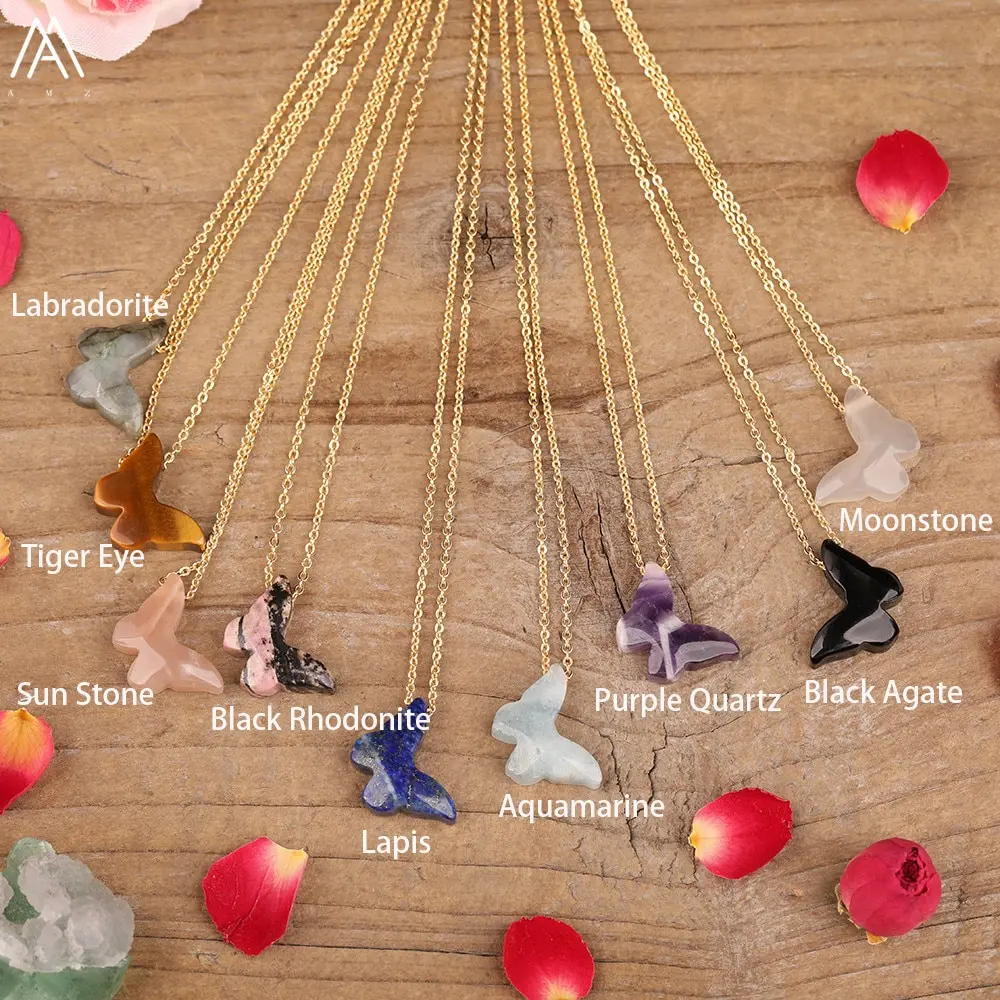 Женское ожерелье с подвеской в виде звезд натуральными камнями - купить по