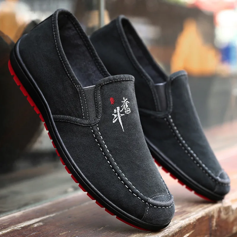 

Foreign Trade Men's Shoes New Style Slip-on Shoes Fashion Casual Shoes Washing Canvas Beans Shoes Men Luxury Sneakers