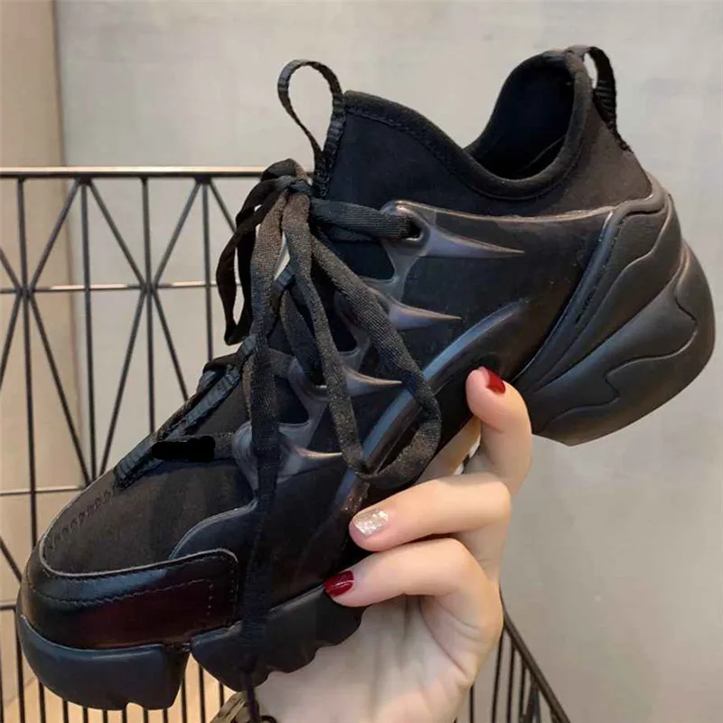 Обувь на платформе; женская обувь с принтом; Zapatos De Mujer на плоской подошве; ботинки с массивным каблуком и шнуровкой; кроссовки с круглым носком; женский спортивный для бега; Лидер продаж