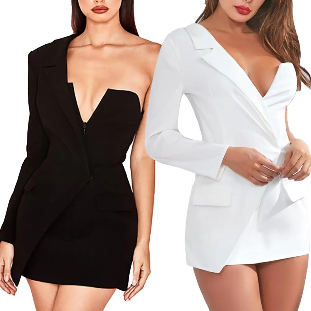 Сексуальное Белое платье с открытыми плечами блейзер поясом женские вечерние