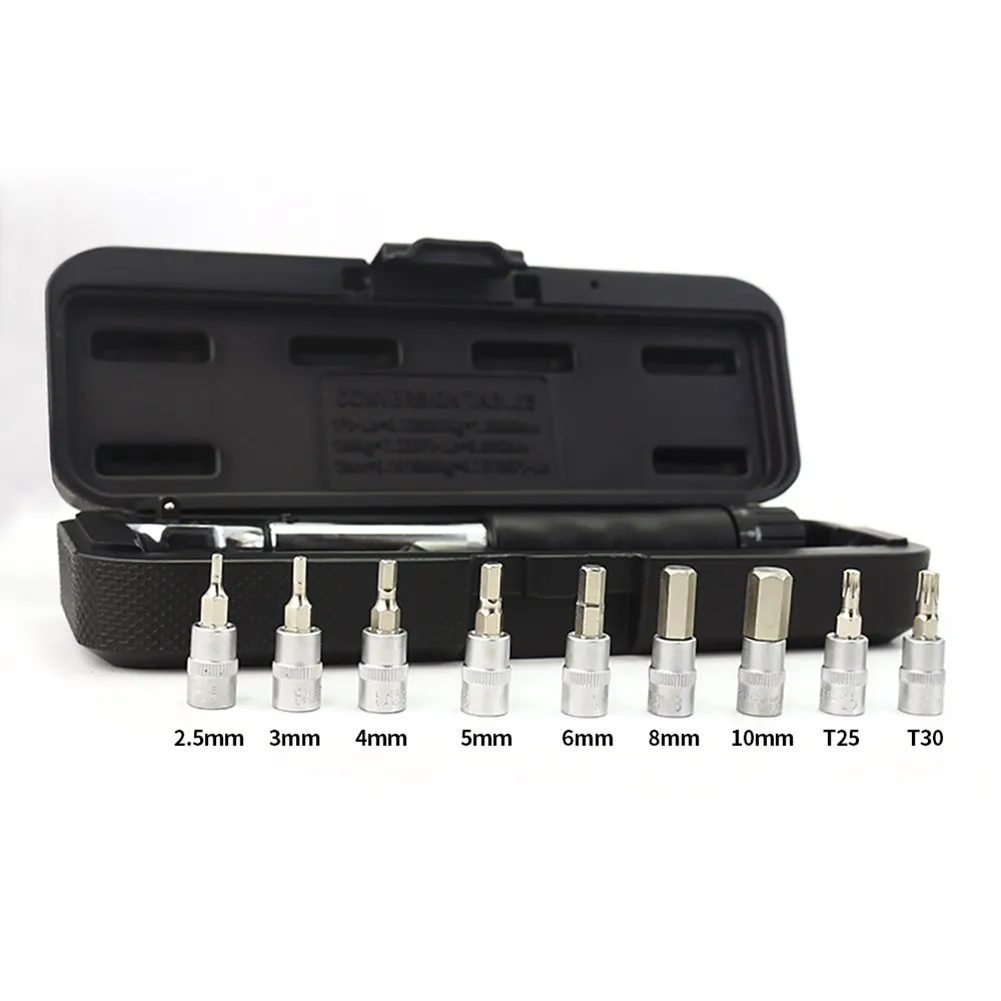 

1 Set Bike Torque Wrench Bicycle 1/4" 2-14NG Reversible Drive Gauge Torque Wrench Set Cycling Bike Hand Repair Tool Set