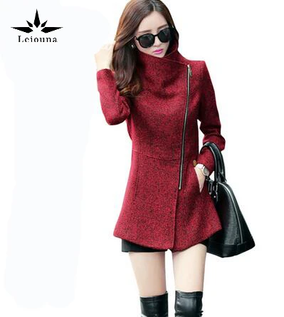 Пальто на молнии с карманами одежда отложным воротником мода 2020 красные женские