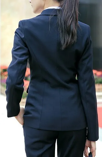 Офисная униформа дизайнерские женские брючные костюмы из двух предметов черный