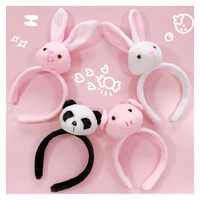fine cute rabbit headband plush hoop headbands for women headwear teddy fur lamb wool headband for girls ins hair accessories