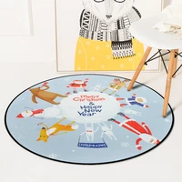 christmas new year round carpet rock mats flannel printed area rug sound insulation pad for music room bedroom home decorative