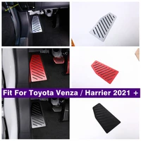 foot rest pedals plate car pedal pads footboard footrest pad board cover trim for toyota venza harrier 2021 2022 accessories