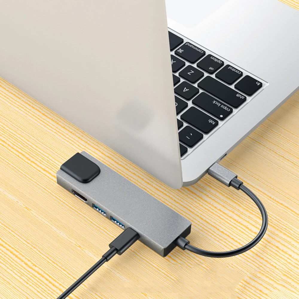 Новинка 5 в 1 USB Type-C концентратор Hdmi 4K C гигабитный Ethernet Rj45 Lan адаптер для Macbook Pro
