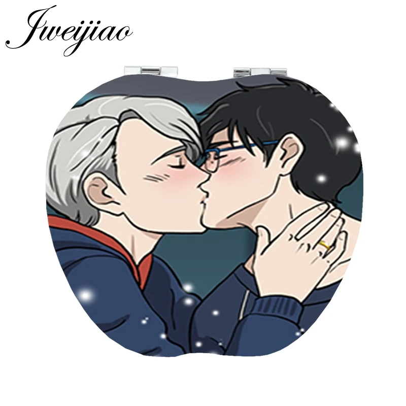 

Youhaken Homosexuality friendship Apple game Shaped Hand Mirror vintage anime ART Folding pocket mirror for man friend DM160