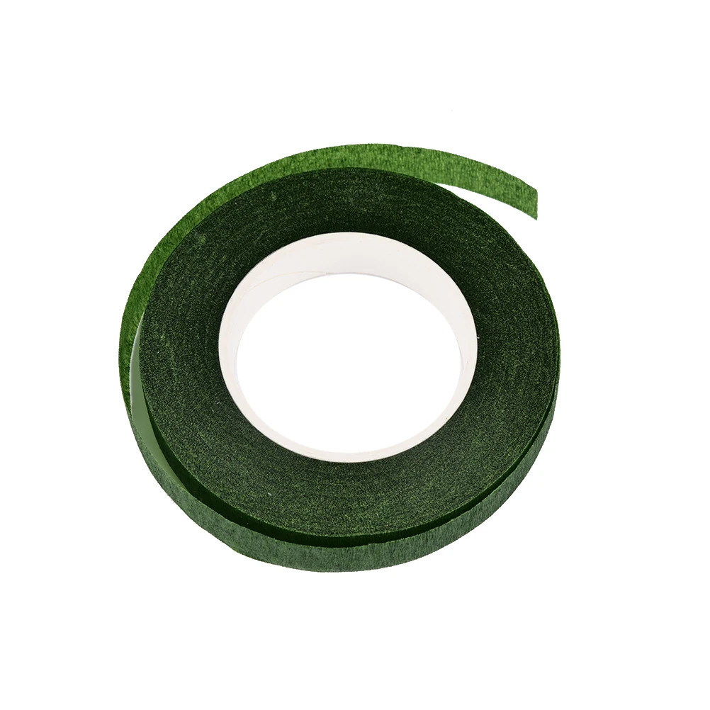 

12mm Width Florist Stem Green Color Tape Wire Floral Work Floral Resealable Elastic Tape Wrap