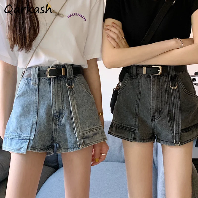 

Shorts Women Chic Vintage Streetwear Female Denim Slim Harajuku Student High Waist Causal Summer Basic Straight Retro Ins Bottom