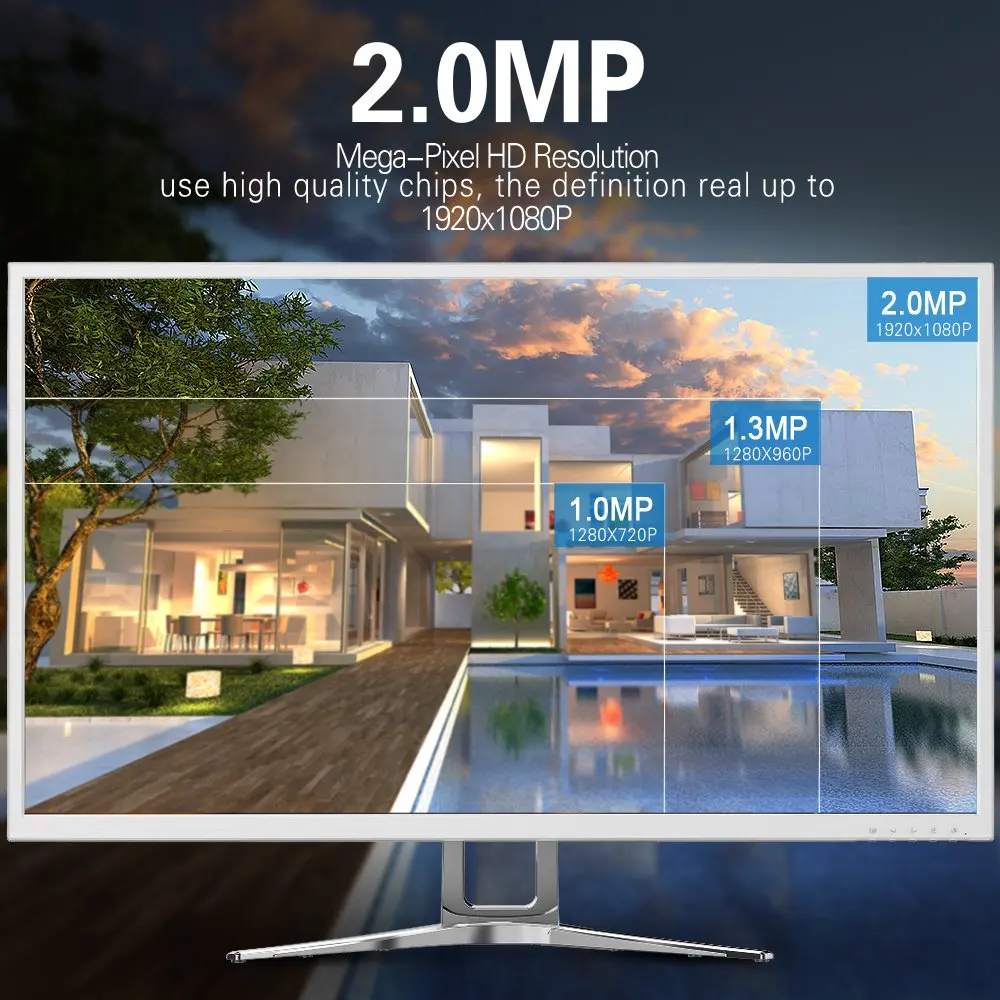 A ZONE 1080P 8ch 4 шт. камера видеонаблюдения системы безопасности 2.0MP AHD DVR Ночное видение IP67 Водонепроницаемый