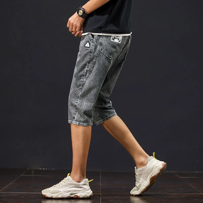 Джинсовые шорты мужские стрейчевые модные повседневные облегающие Бермуды