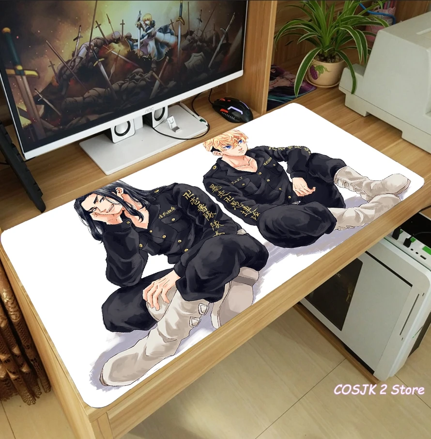 

Tokyo Revengers Takemichi Hanagaki Hinata Tachibana Anime Large Mouse Pad PC Gaming Mice Mat Desk Keyboard Mat Playmat Xmas Gift