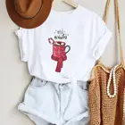 Женская модная футболка с принтом в стиле 90-х с надписью на Рождество, футболка на новый год, женская футболка с графическим принтом, зимняя сезон, футболка