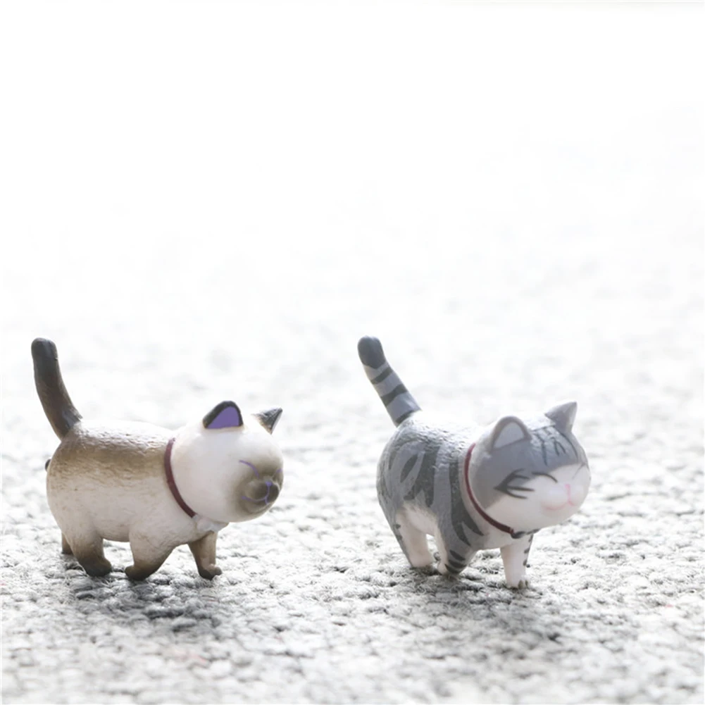 9Pcs Cute Rotary Cartoon Doll Cat Toy Desktop Ornament Cake Decor Kids Gift Lifelike Dolls Realistic Simulation Decoration | Дом и сад